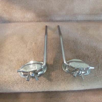 Ludwig (2) vintage 1960s super classic bass drum legs/spurs & mounts mint! image 4