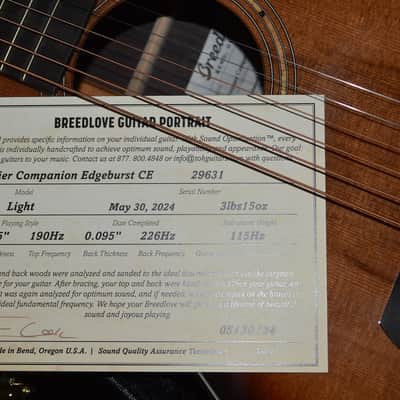 Breedlove Premier Companion Edgeburst CE 2024 - Edgeburst image 4