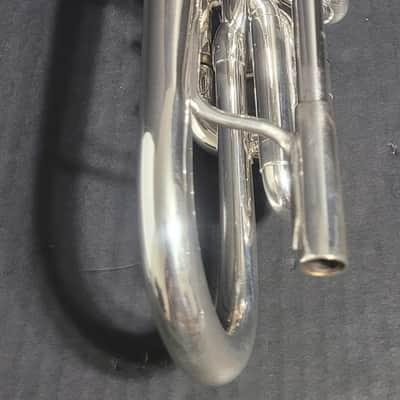 KANSTUL CUSTOM CLASS 3 VALVE SOPRANO G BUGLE , Mouthpiece & Case - Silver plated image 11