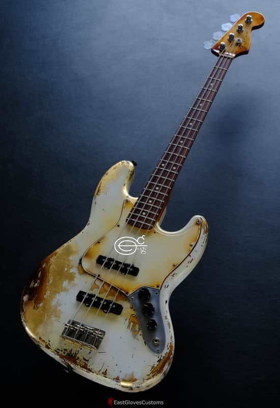 Fender Jazz Bass Vintage White Gold Edition Heavy Aged Relic by East Gloves Customs (RARE) image 1