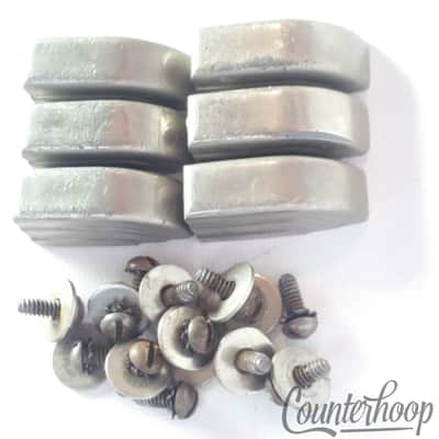 *Leedy 6x Beavertail Floor/Tom/Snare Drum Lugs Nickel No-Tab Elkhart USA 40s-50s image 2
