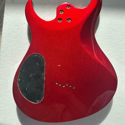 Metallic Red HH Red Basswood Guitar Body DIY Project, String Through image 6
