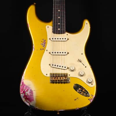Fender Custom Shop 1962 Stratocaster w/ Gold Hardware Heavy Relic- Frost Gold / Pink Paisley 2024 (R139235) image 1