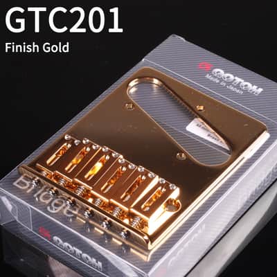 Gotoh GTC201 String-Through Tele Bridge Brass Saddles Gold (GTC201-GG)