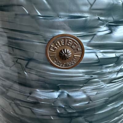Gretsch Vintage 1951 Round Badge 14” x 21” Cocktail Snare Drum 50s - Blue Pearl image 11