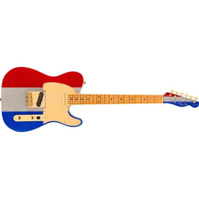 Fender Limited Edition Buck Owens Signature Telecaster - Red Silver and Blue Sparkle image 5