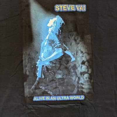 Vintage STEVE VAI 2001 European Tour T-Shirt Men's (XL) Black, 2000s Collectable, New Old Stock! image 4
