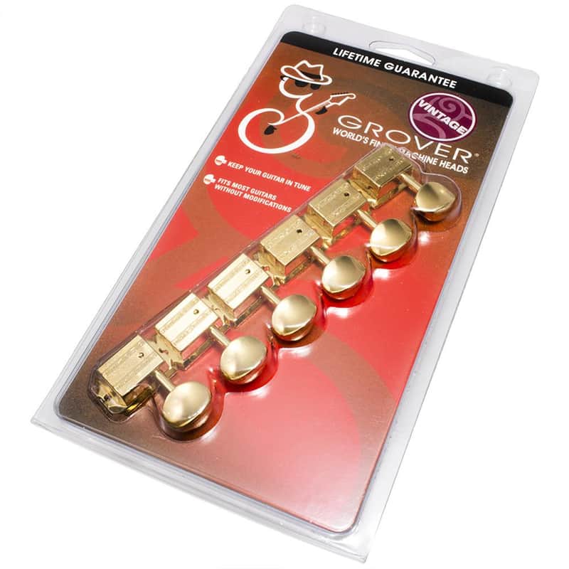 Grover 136G6 Vintage Deluxe 6-in-Line Guitar Tuning Machines image 1