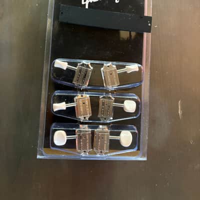 Gibson Deluxe Tuners 3 X 3 Tuning Keys Pegs Machines Heads Nickel White Button 2026 image 1