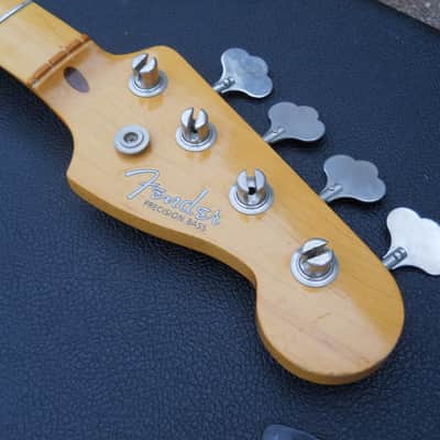 1982 Fender Fullerton USA 57RI Reissue Precision P Bass Neck Tuners Tree Plate Strap Button NICE! image 1