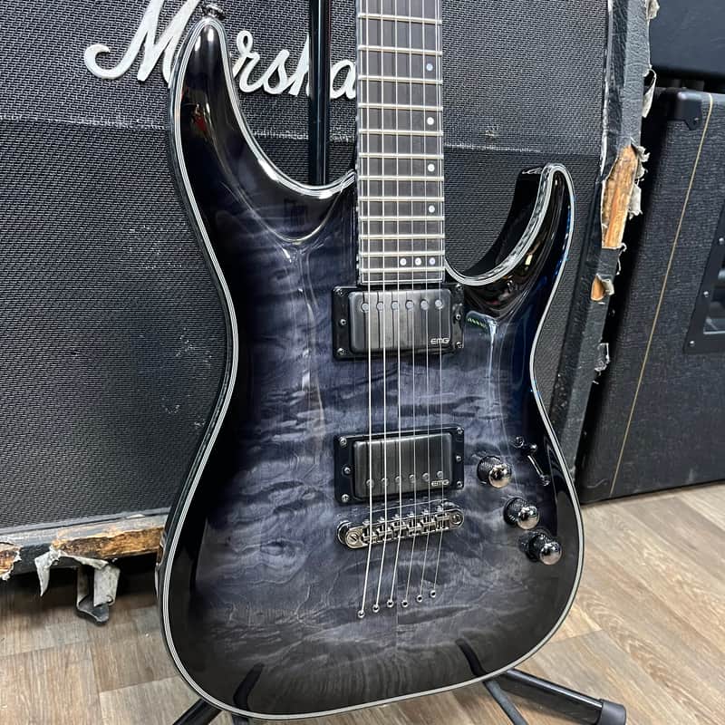 Schecter Hellraiser Hybrid C-1 2014 - Present - Trans Black Burst image 1