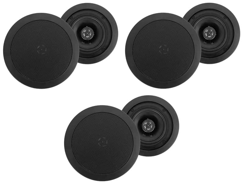 (6) Rockville HC55 5.25" 300 Watt Black In-Ceiling Home Theater Speakers 8 Ohm image 1