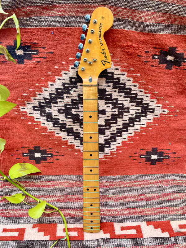 Vintage 1970's Fender Stratocaster Guitar Neck Maple Circa 1973 with Tuners image 1