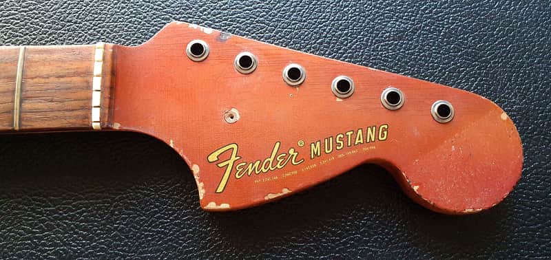 1969 Fender Mustang Rosewood NECK w/ Competition Red Matching Headstock /CBS Fullerton USA Offset/ image 1