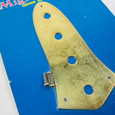 Mighty Mite Brass Jazz Bass Plate w/ Screws – Vintage NOS 70s image 2