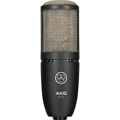 AKG P220 Condenser Microphone with Gator Pop Filter and XLR Cable image 2