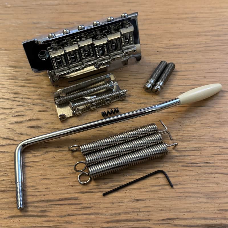 Fender Player II Modified USA Saddles Stratocaster Tremolo Bridge Full Assembly Springs Arm Pivot Screws MIM American Strat image 1