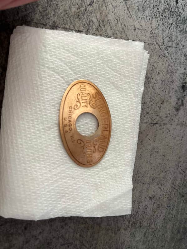 Slingerland Chicago Drum Badge 30s/40s - Brass in Excellent Condition! image 1