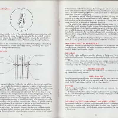 Fender Owner’s Manual and Specifications for Guitars and Basses 1994 image 4