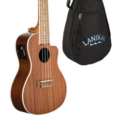 Lanikai Mahogany Cutaway Electric Concert Ukulele +FREE Deluxe Padded GigBag MA-CEC | Authorized Dealer image 1