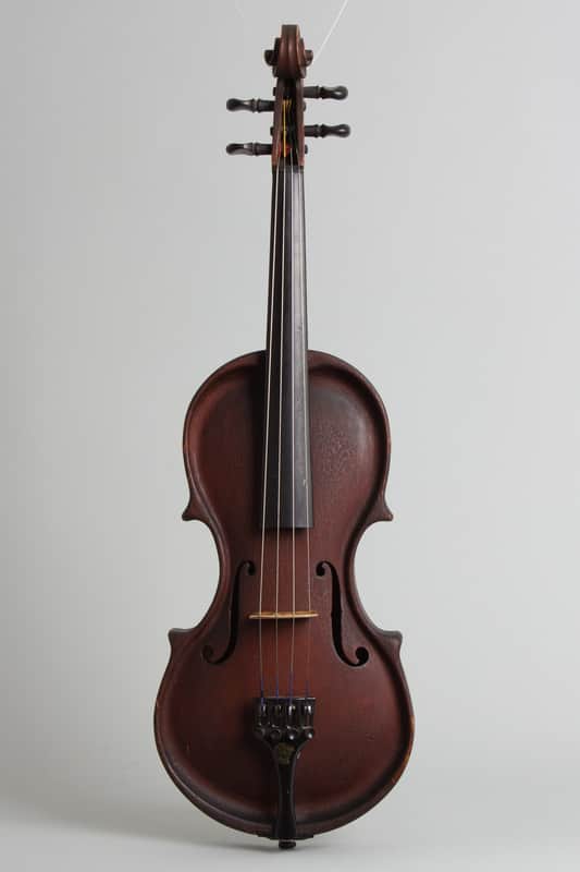 Folk Violin (unlabelled) ,  c. 1920, black hard shell case. image 1