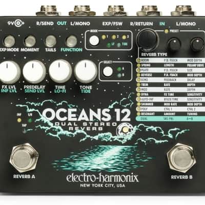 Electro Harmonix OCEANS 12 - Dual Stereo Reverb Effect Pedal image 1