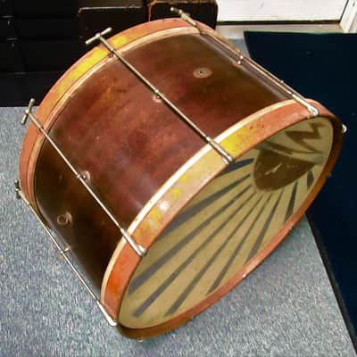 Ludwig & Ludwig Vintage 1920's Single Tension 26" Bass Drum 1920's Mahogany image 8