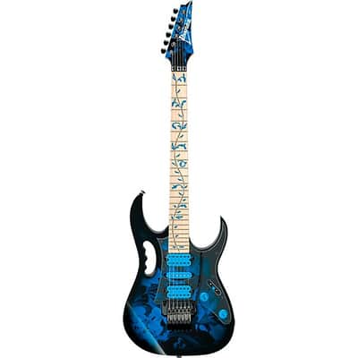 Ibanez  JEM77P Steve Vai Signature JEM Premium Series Electric Guitar  2024 - Blue Floral Pattern image 2