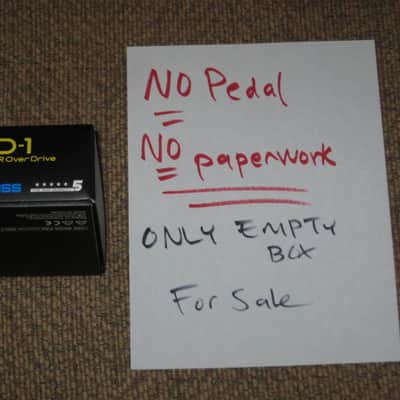 lightly handled - generally mostly very clean Boss EMPTY BOX for SD-1 SUPER OverDrive (NO pedal / NO paperwork) specifically from 2020 - but can be home for other year SD1 pedal) outside of box is black with yellow, light blue, & white graphic image 1