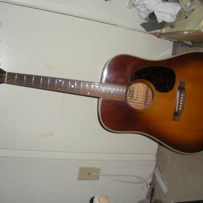 Alvarez 5063 70s rare solid top Japan rare color sound flamed back mountain tone image 6