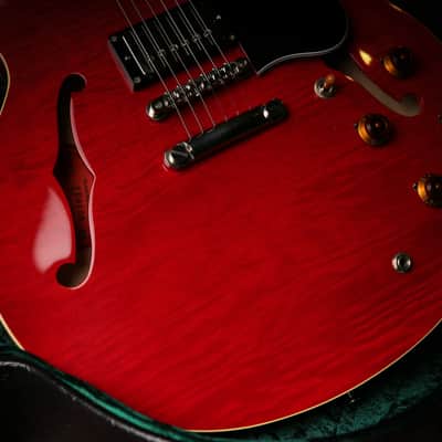 Tokai Japanese UES-158 Quilted Maple Semi Hollow Cherry Red image 8