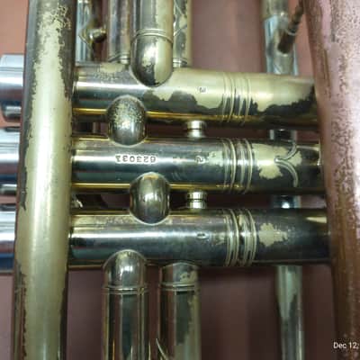 Conn DIRECTOR 1956 - lacquered brass with coprion (copper) bell tube and nickel top and bottom caps image 10