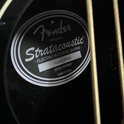 2010 Fender Standard Stratacoustic Acoustic Electric Guitar - Black image 5