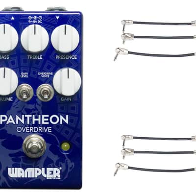 Wampler Pantheon Overdrive Pedal + 2x Gator Patch Cable 3 Pack image 1