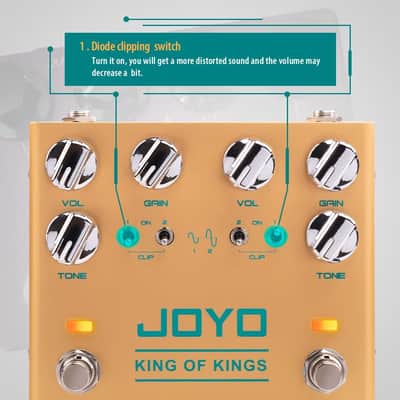 JOYO Dual Crunch Pure Analog Circuit Overdrive Effect Pedal with Independent Clipping for Electric Guitar - True Bypass (King of Kings R-20) Price include the import duty for US buyer image 5