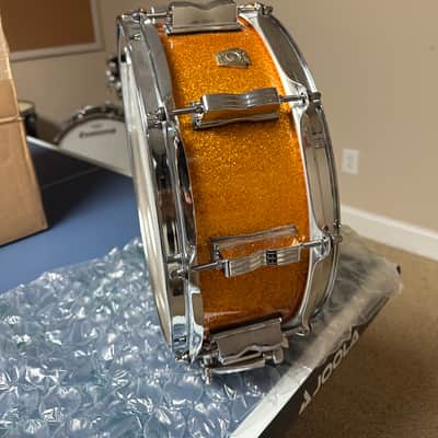 Ludwig NEW 5x14 Wood Gold Sparkle Snare Drum image 1