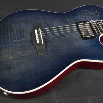 Godin Denim Blue Flame A6 Ultra 6 String RH Acoustic Electric Guitar image 1
