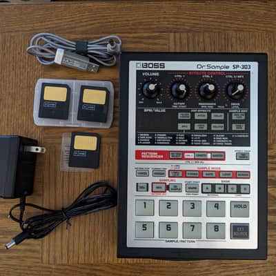 Boss SP-303 Dr. Sample + memory cards and RipCord, slight issue w/power input