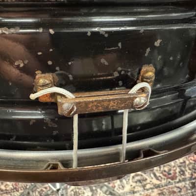 14" x 5" Leedy 1924 Multi Black Enamel / Nobby Gold (Presto strainer) - VIDEO image 10