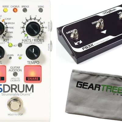 Digitech SDRUM Strummable Drums Automatic Drummer Pedal w/ FS3X Footswitch and Cloth image 1