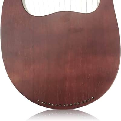 16-String Wooden Lyre Harp Metal Strings Mahogany Solid Wood String Instrument with Carry Bag image 3