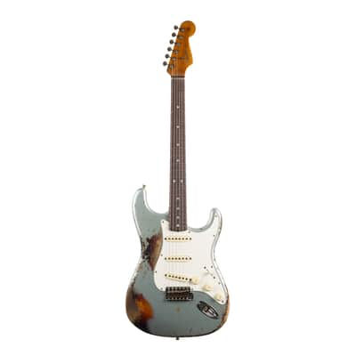 Used Fender Custom Shop 1965 Stratocaster Relic - Firemist Silver on 3-Color Sunburst image 2