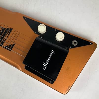Vintage 1960s Harmony H-1 Lap Steel Electric Guitar Copper with Case image 8