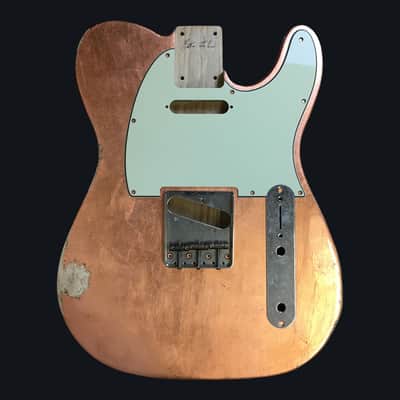 Made to Order - FRANCHIN Mars guitar body Relic Aged METALLIC LEAF (Gold/Silver/Copper) Basswood Poplar Telecaster-Tele-T-Style Made in Italy image 4