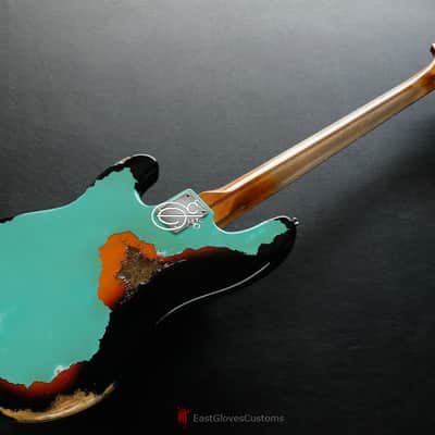 Fender Standard Pricision Bass Seafoam Green on Sunburst Heavy Relic Aged (RARE) image 10