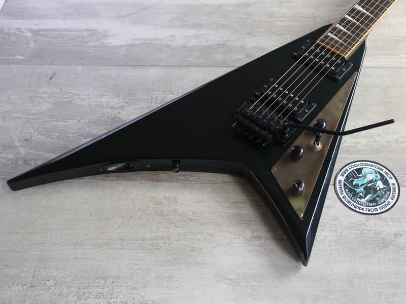 1987 Fernandes Japan JS-100 Rhoads Flying V (Black) | Reverb