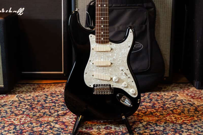 Fender Standard Stratocaster with Rosewood Fretboard 2004 - Black With EMG David Gilmour Pickup Set image 1