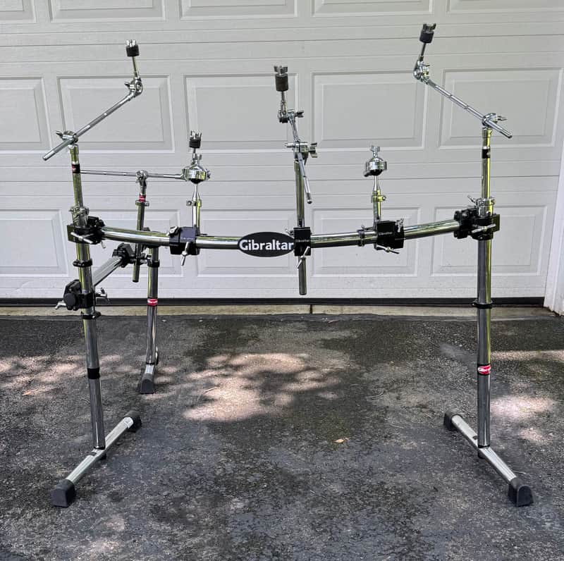 Gibraltar 2 Sided Curved Drum Rack with  Cymbal Arms, Tom Munts and Clamps Memory Locks image 1