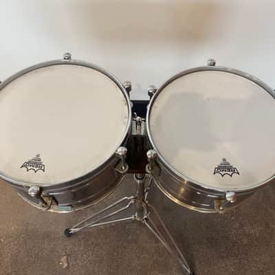 Latin Percussion LP255-S Tito Puente Signature 12/13" Stainless Steel Timbales with Stand - Steel/Chrome image 11