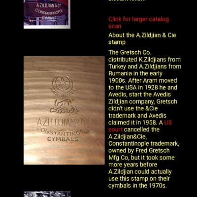 Zildjian Constantinople Ride ZILDJIAN & Cll 1970 Made In USA image 14